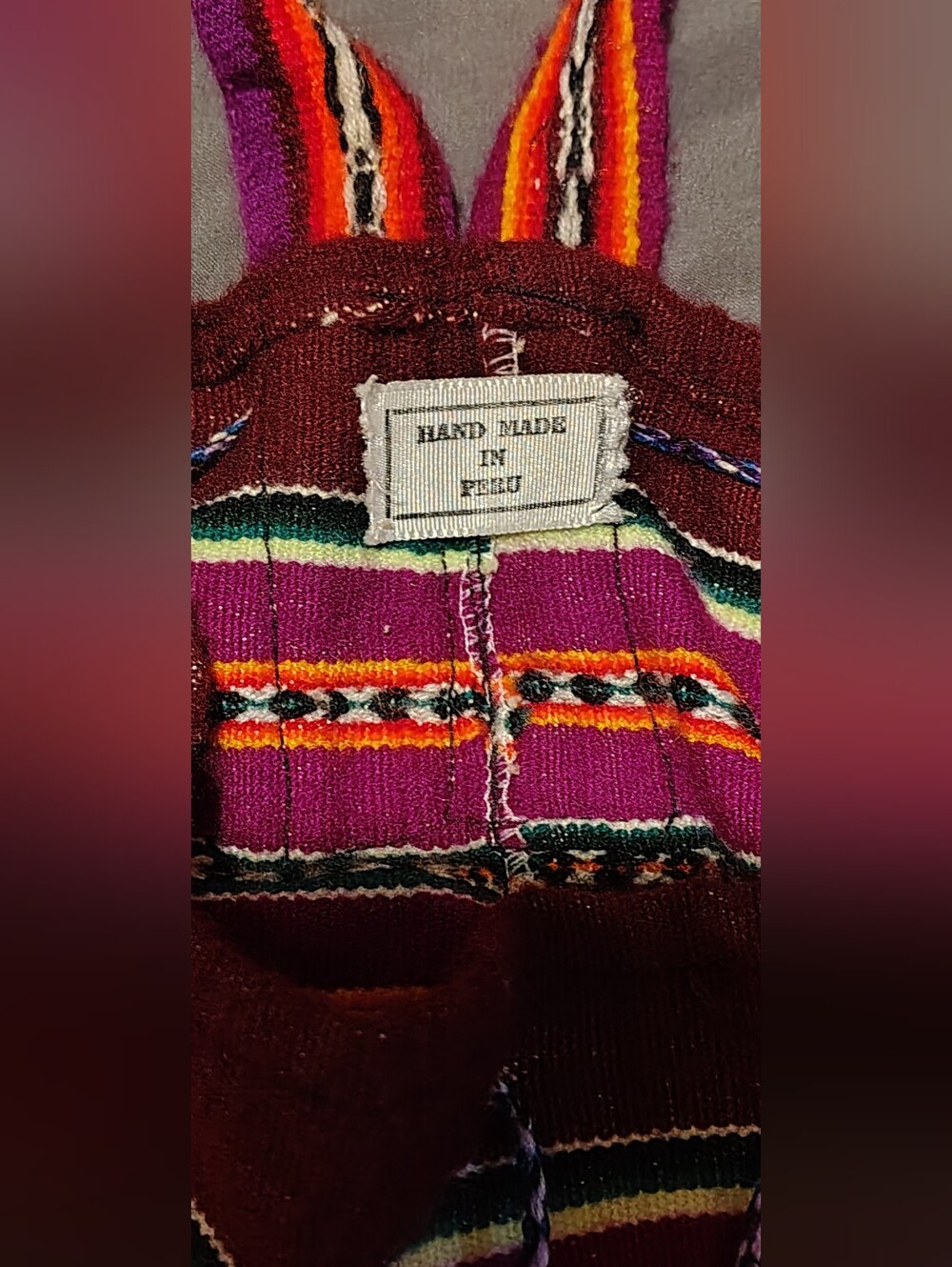Source Unknown Multicolor Striped Peruvian Drawstring Backpack - Picture 3 of 3